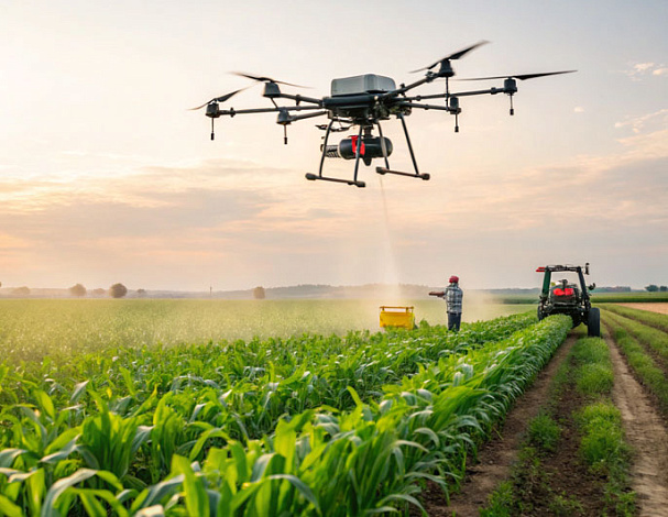 Внесение жидких удобрений дронами